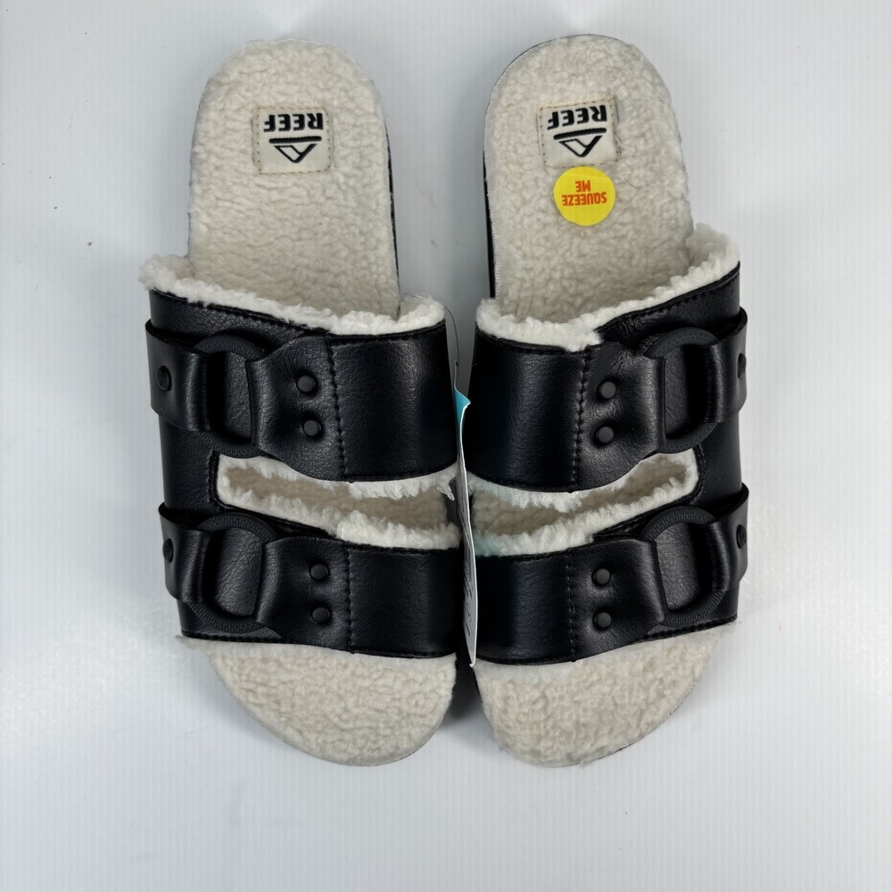 Reef Vera Cruz Cozy Women's US 8 Night Faux Fur Shearling Comfort Slide Sandals - Picture 8 of 16